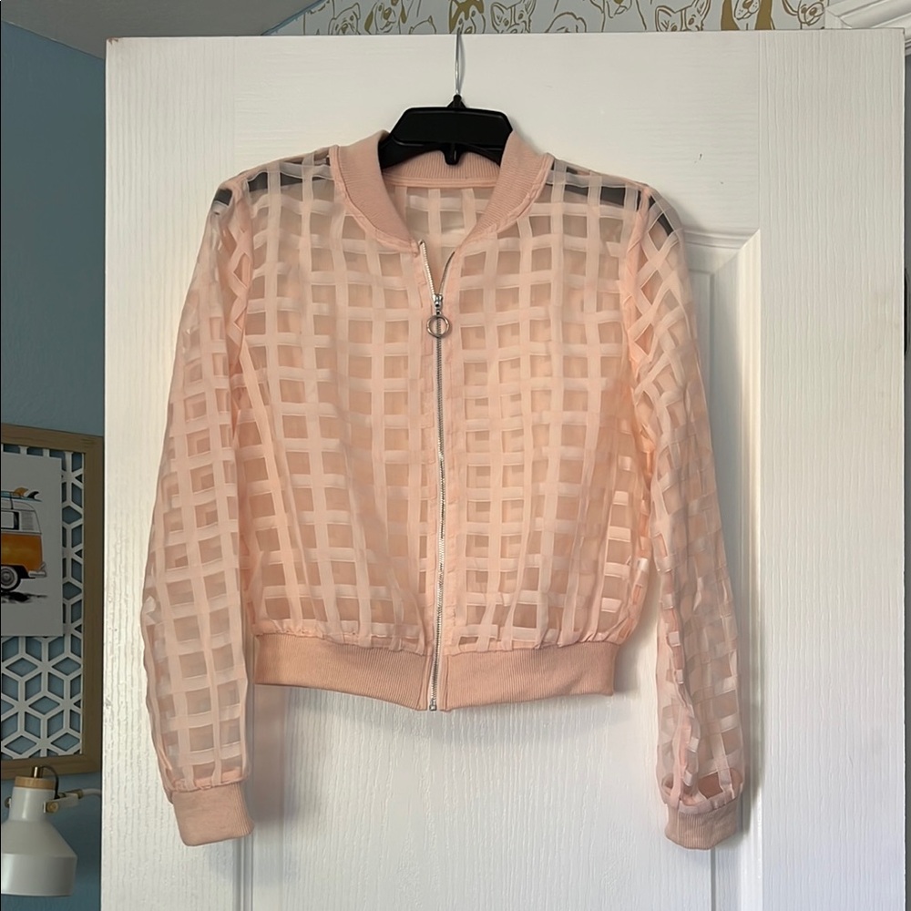 Sheer Pink Bomber Jacket